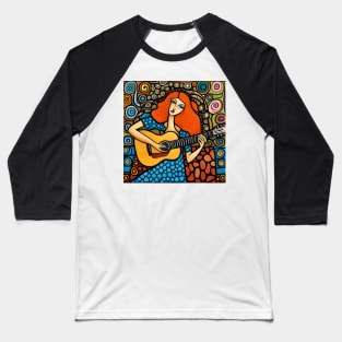 Woman playing a Guitar Baseball T-Shirt